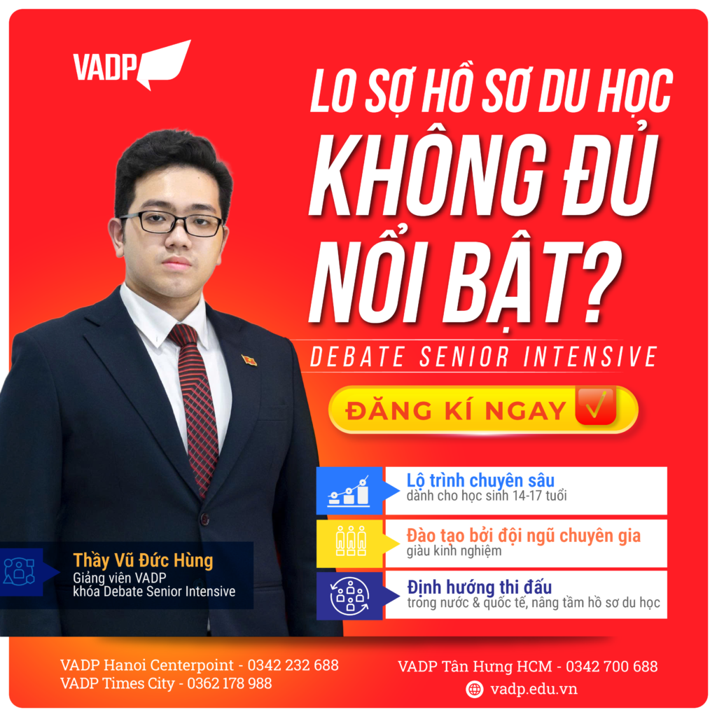 Khóa học Debate Senior Intensive tại VADP
