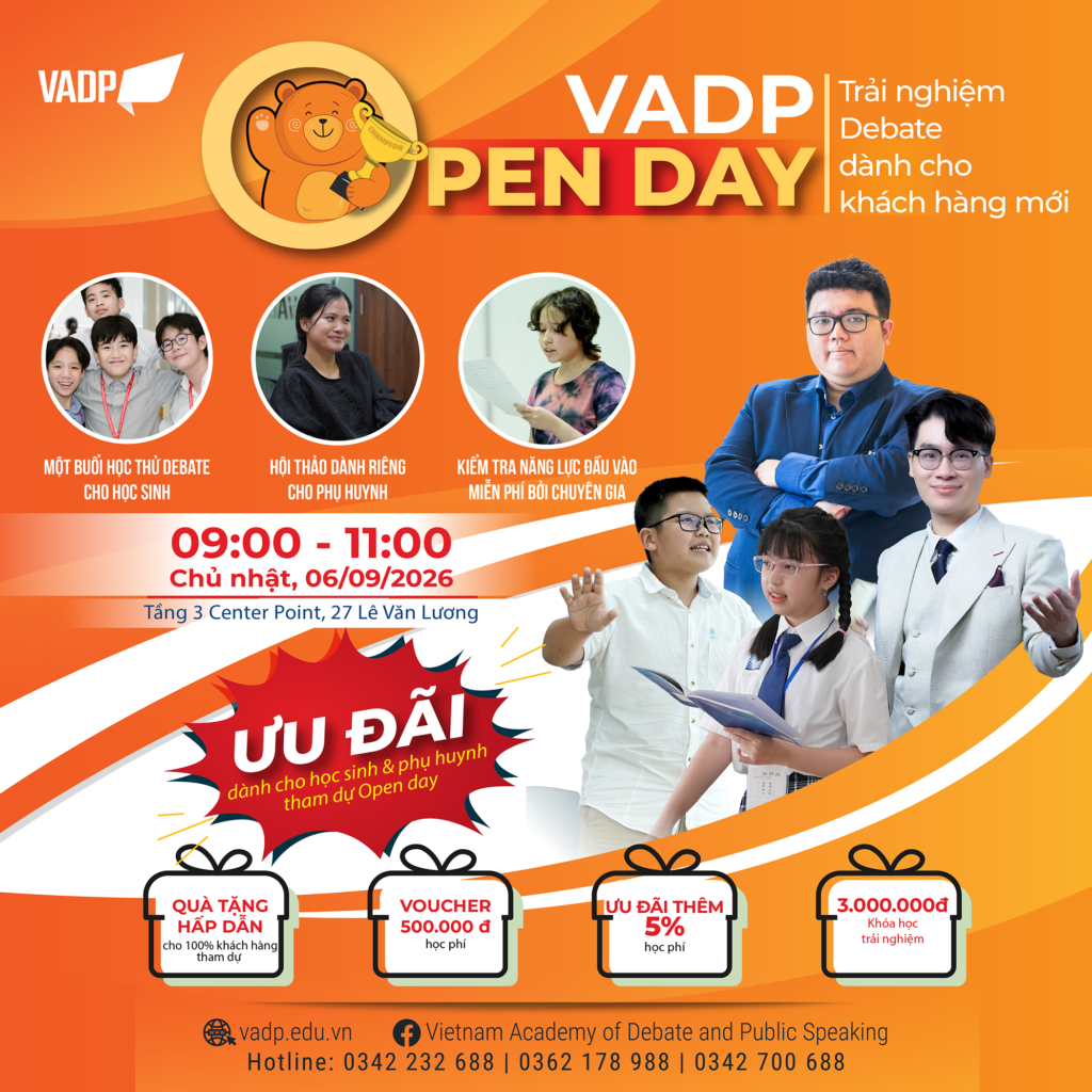 VADP Open Day 2026 - Ngày hội trải nghiệm Debate